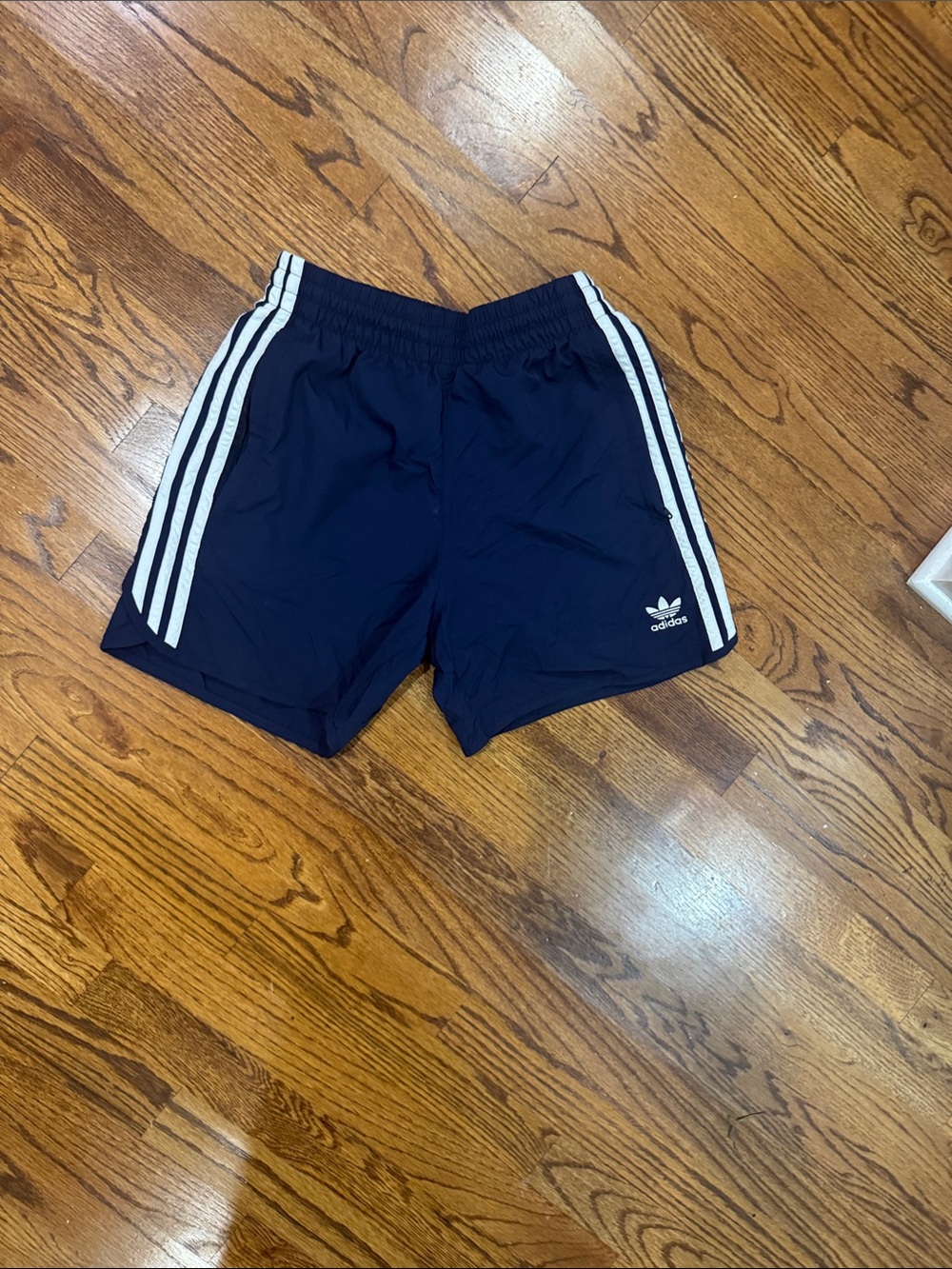 Adidas Men's Navy 3-Stripe Athletic Shorts Size:S